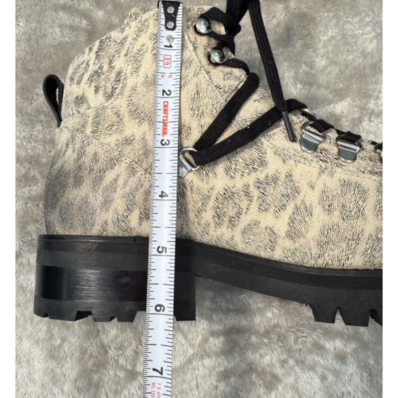 All Saints Franka Gray Leopard Print Suede Leather Hiker Boots Womens EU 41 NEW - Picture 7 of 7